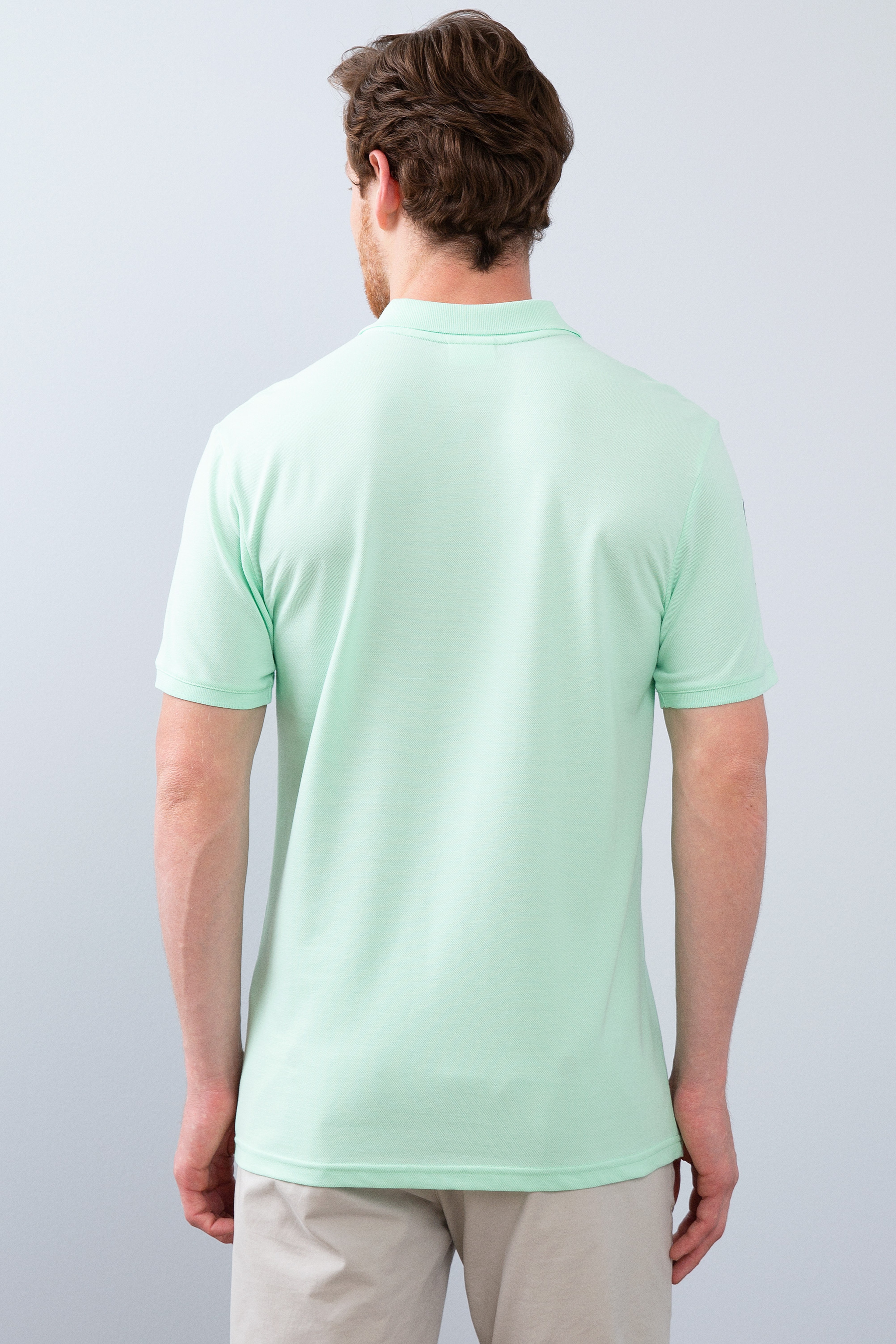 Erkek Yeşil Polo Yaka T-Shirt - Image 3