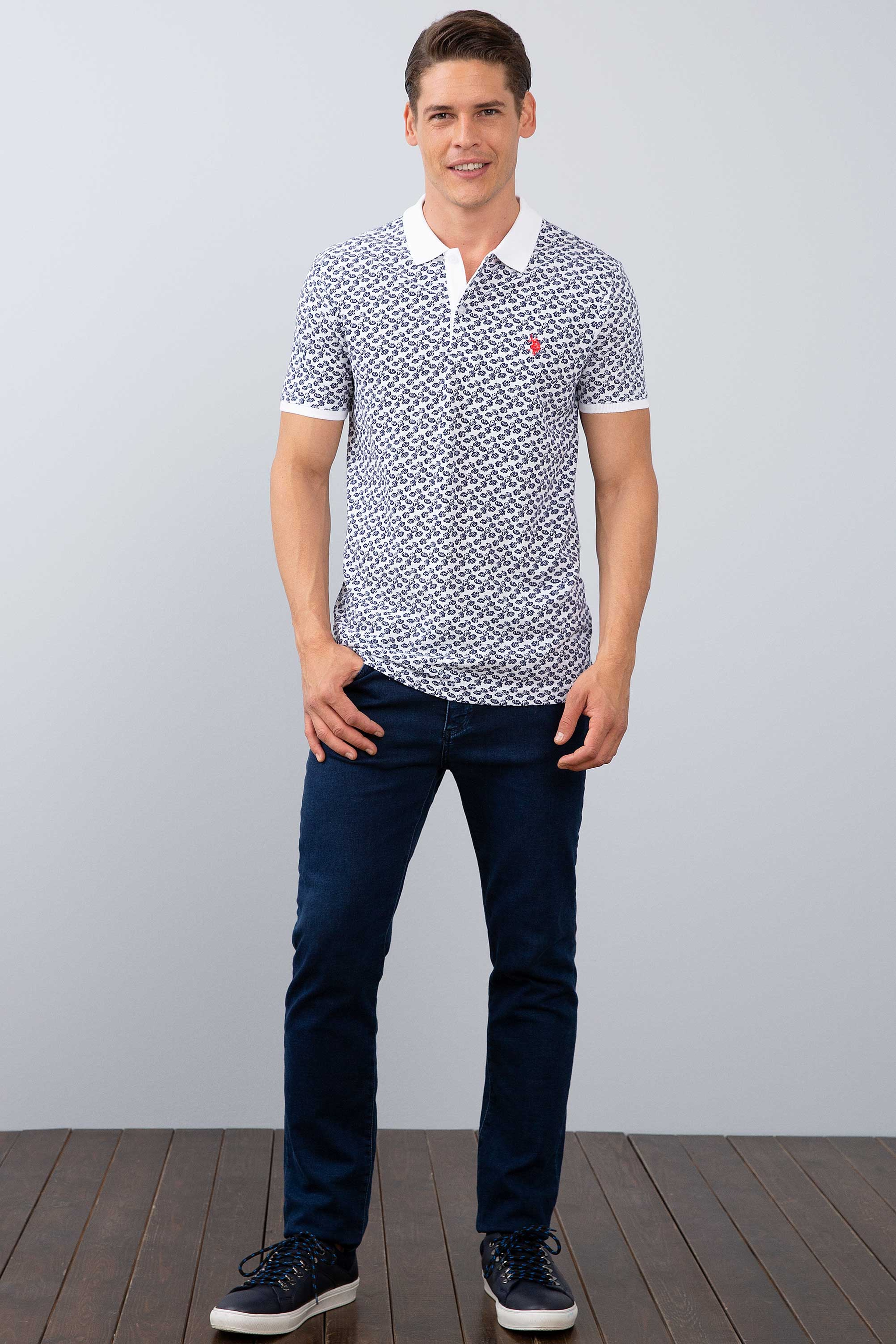 Erkek Beyaz Polo Yaka T-Shirt