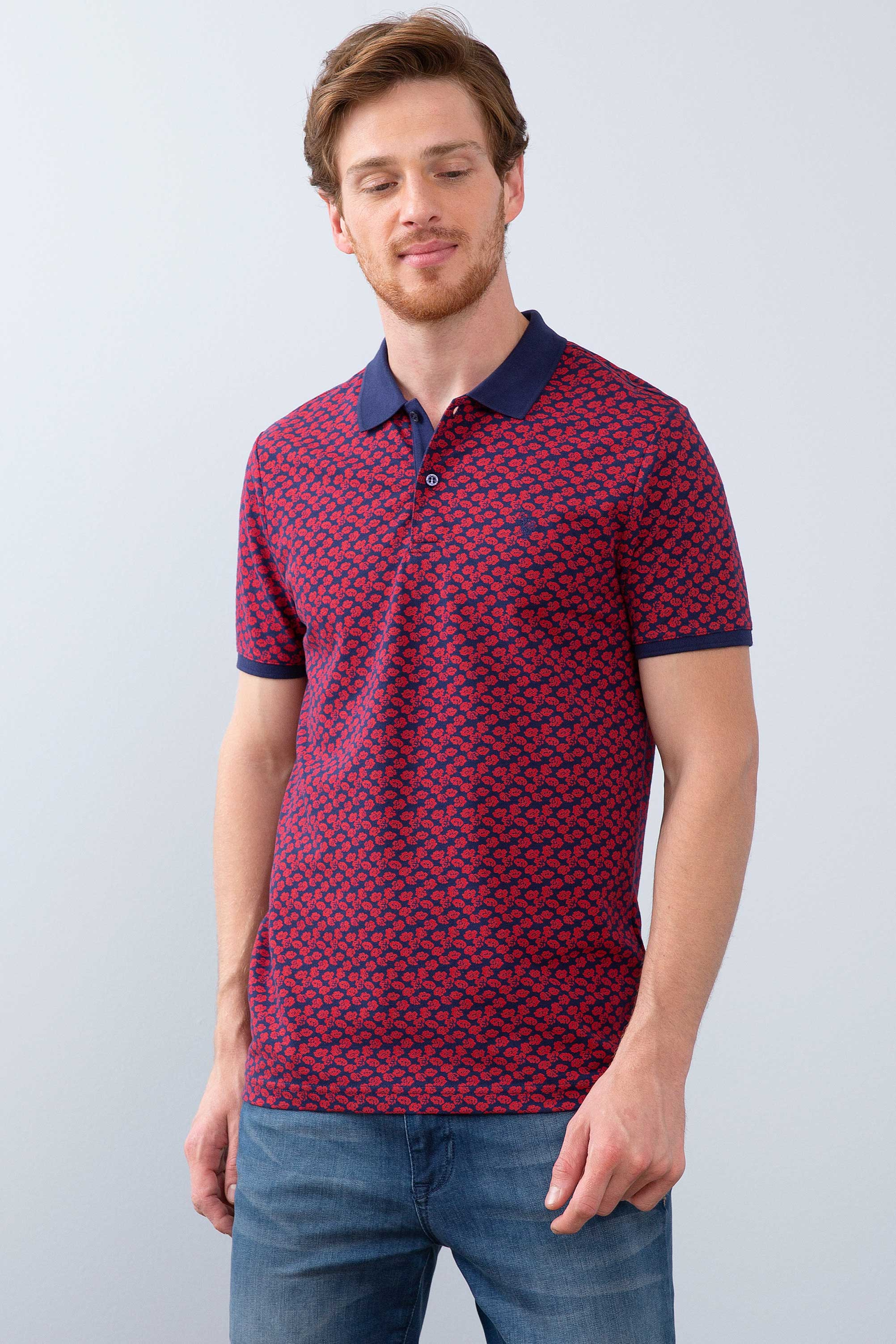Erkek Lacivert Polo Yaka T-Shirt - Image 1
