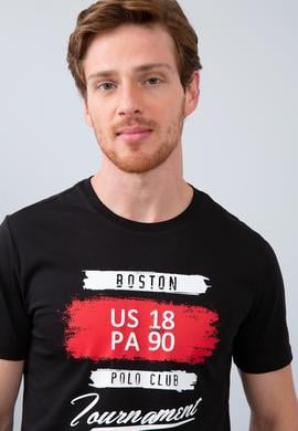 Erkek Siyah Bisiklet Yaka T-Shirt - 50206197001