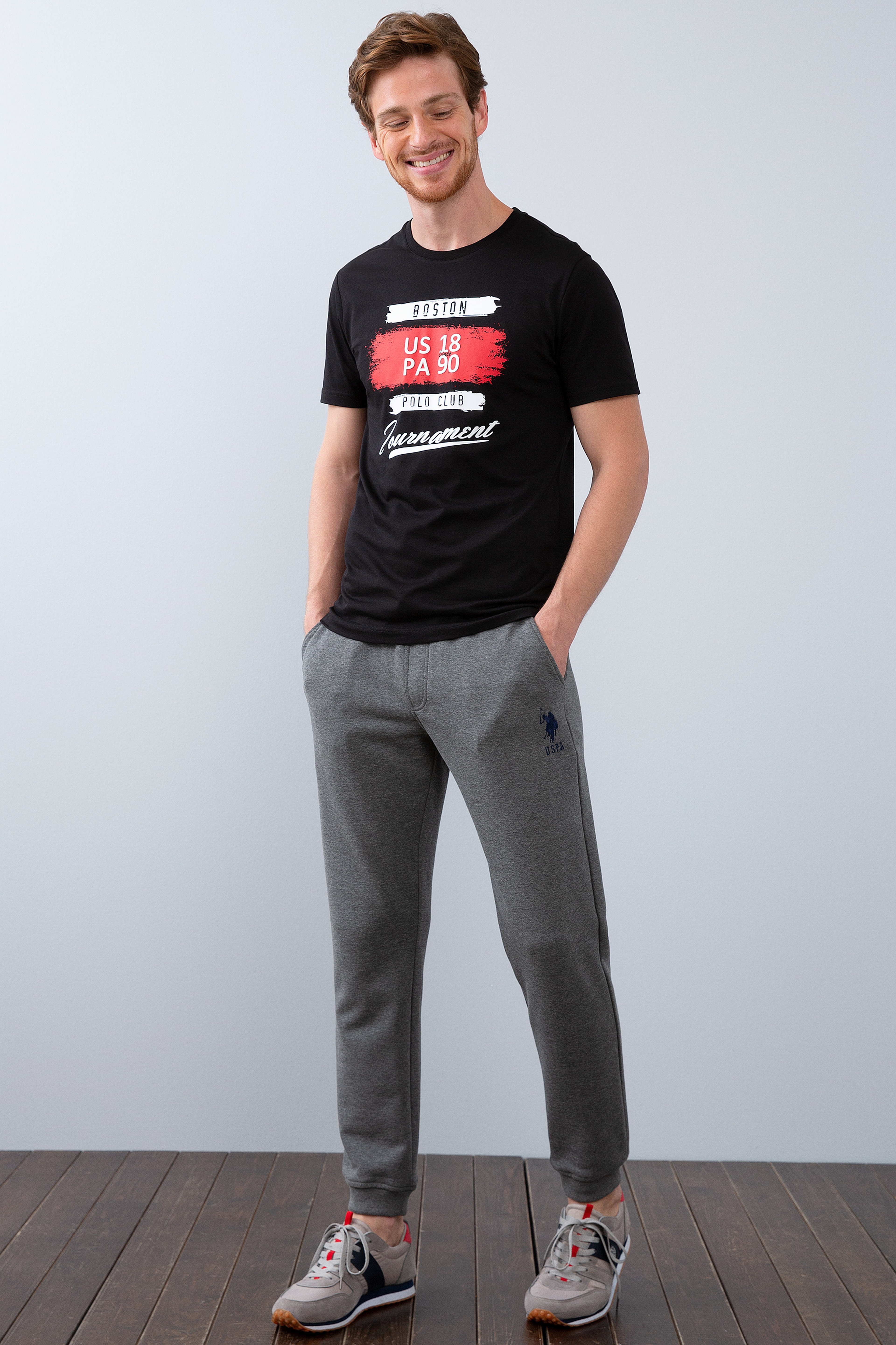 Erkek Siyah Bisiklet Yaka T-Shirt - Image 4