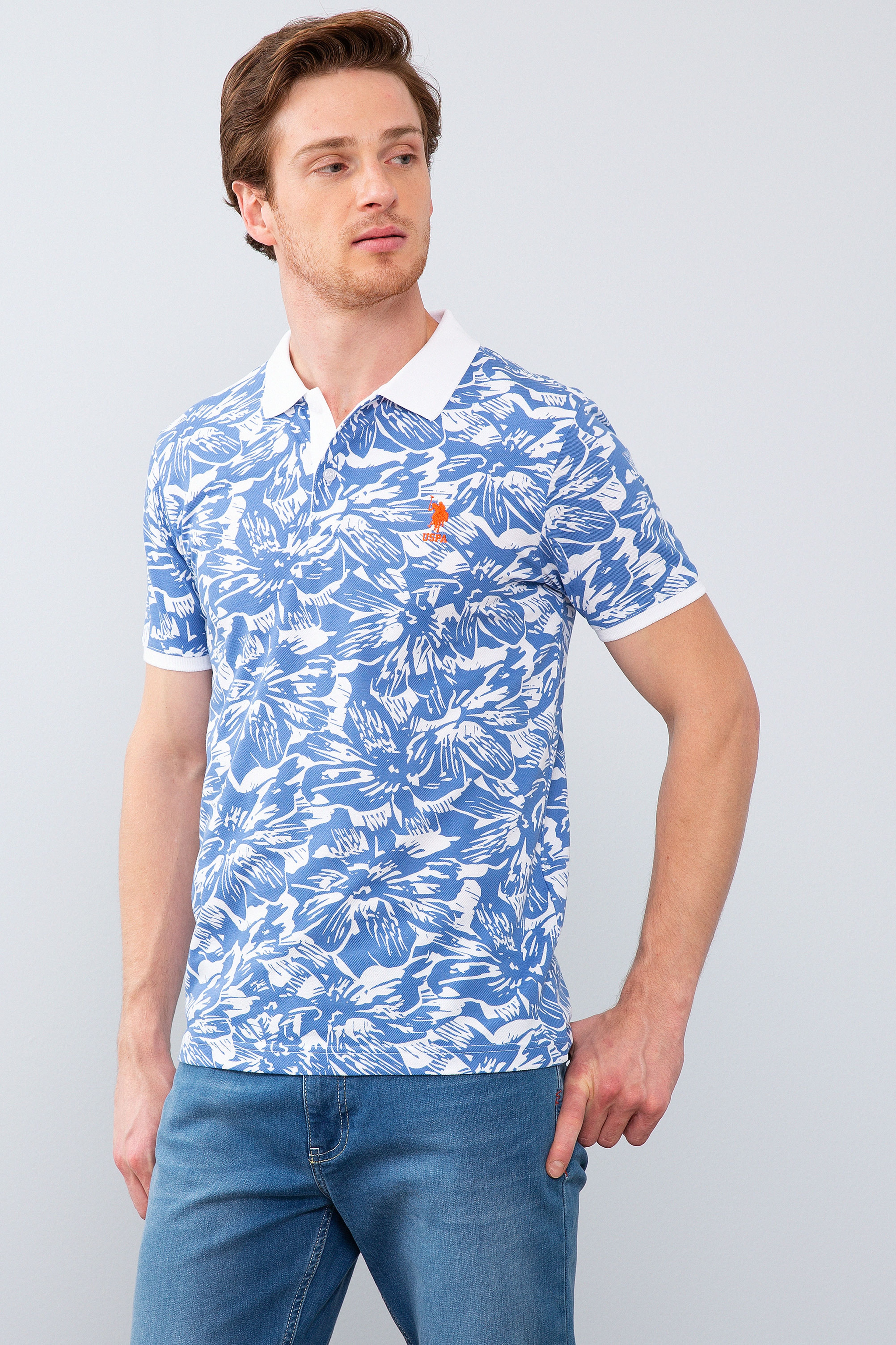 Erkek İndigo Polo Yaka T-Shirt - Image 3