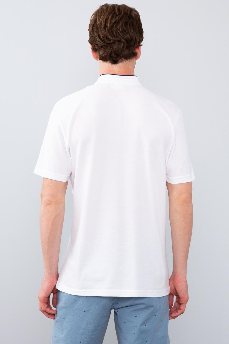 Erkek Beyaz Hakim Yaka T-Shirt - 50206202006