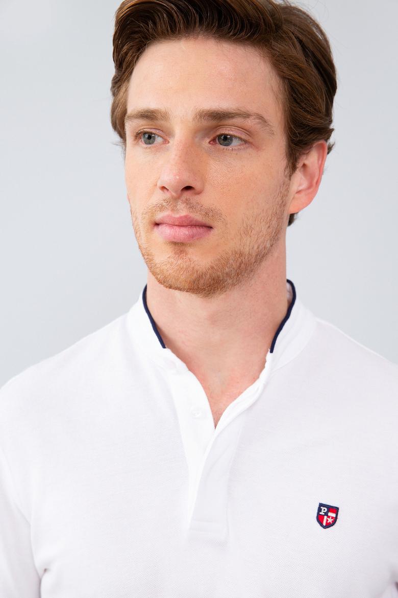 Erkek Beyaz Hakim Yaka T-Shirt - 50206202006