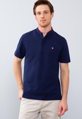 Erkek Lacivert Hakim Yaka T-Shirt - 50206202016