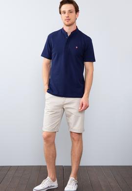 Erkek Lacivert Hakim Yaka T-Shirt - 50206202016