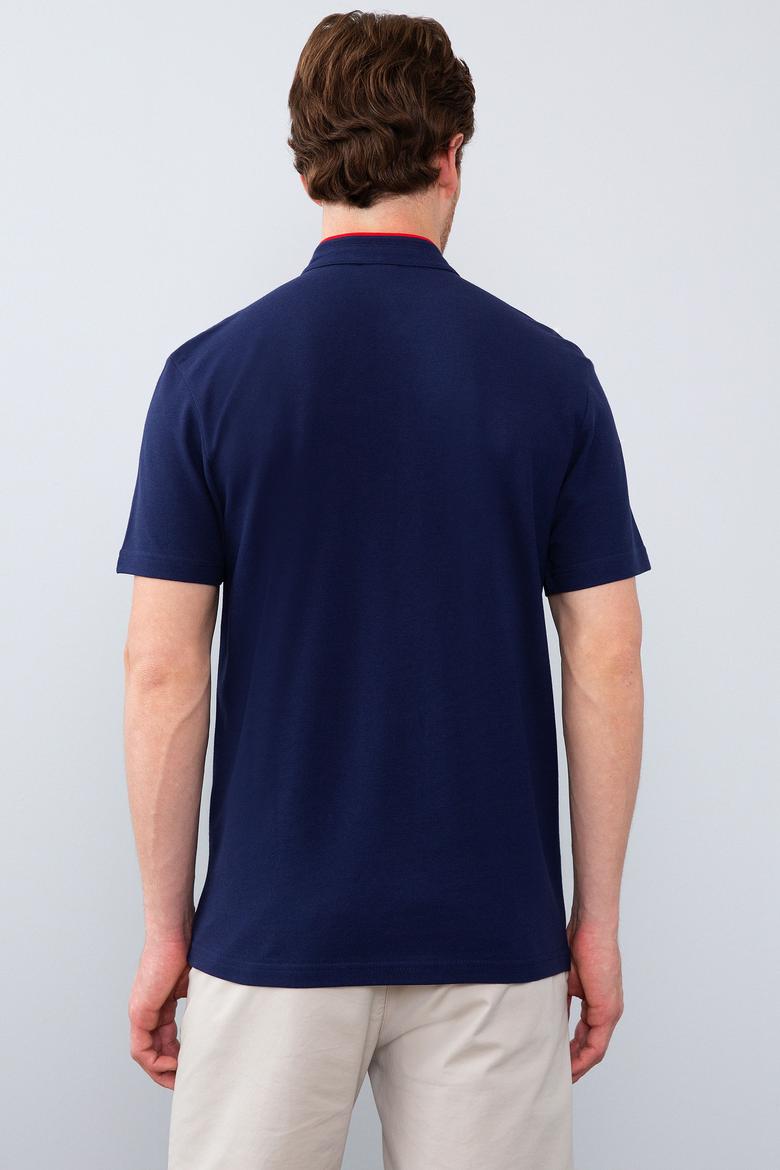 Erkek Lacivert Hakim Yaka T-Shirt - 50206202016