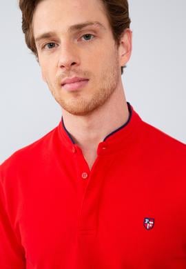 Erkek Kırmızı Hakim Yaka T-Shirt - 50206202026