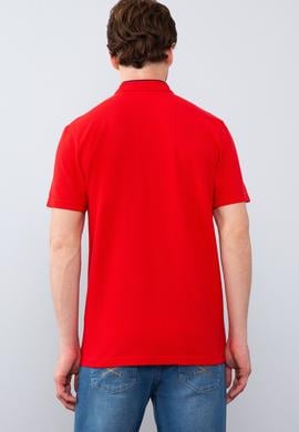 Erkek Kırmızı Hakim Yaka T-Shirt - 50206202026