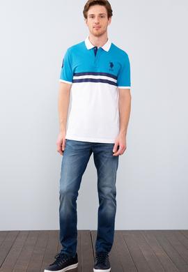 Erkek İndigo Polo Yaka T-Shirt - 50206206022