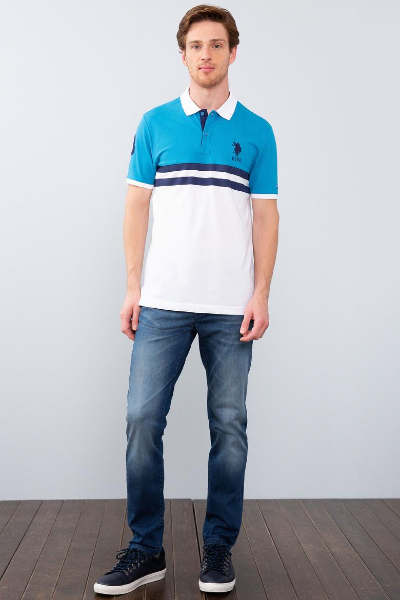 Erkek İndigo Polo Yaka T-Shirt - 50206206022