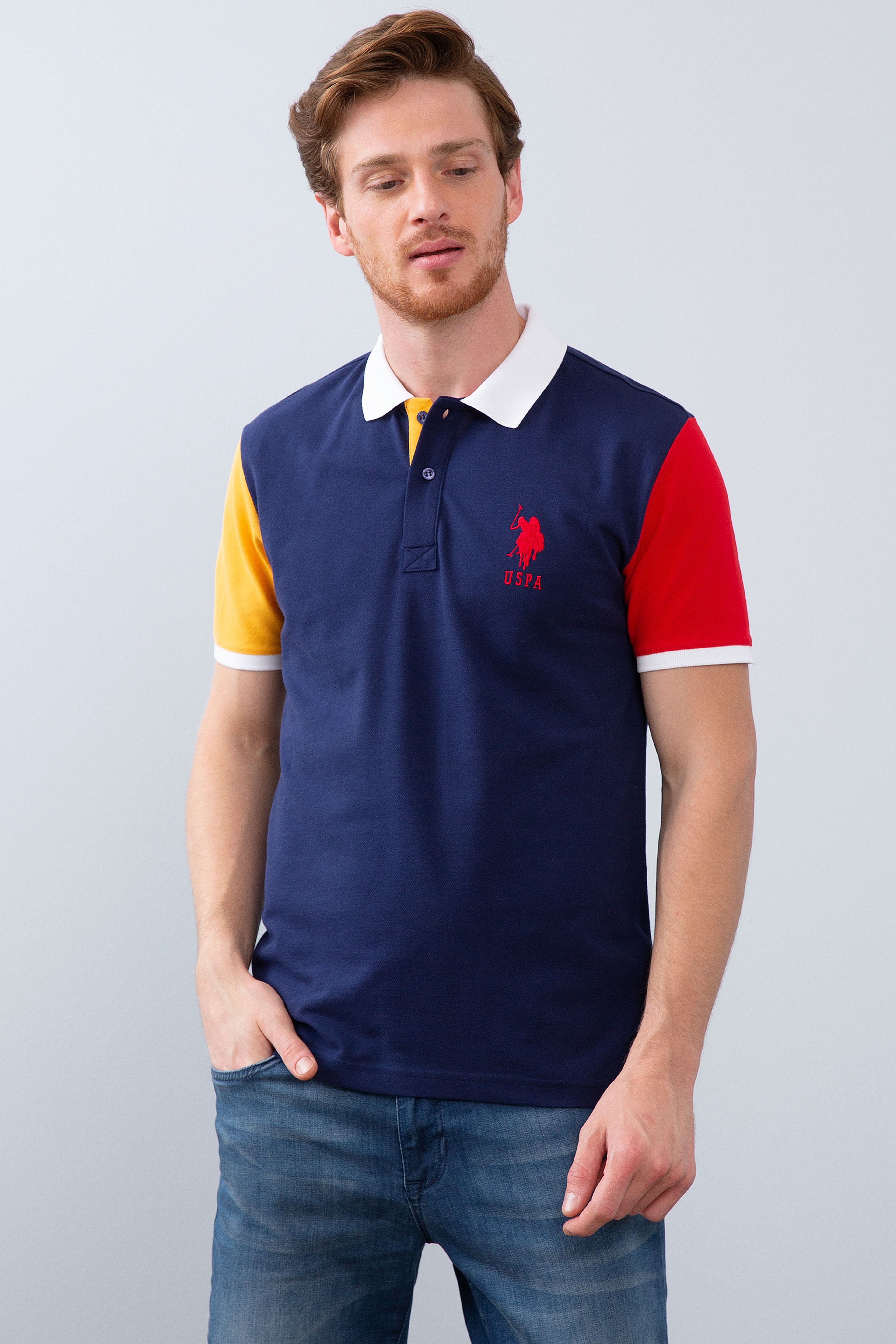 Erkek Lacivert Polo Yaka T-Shirt - Image 1