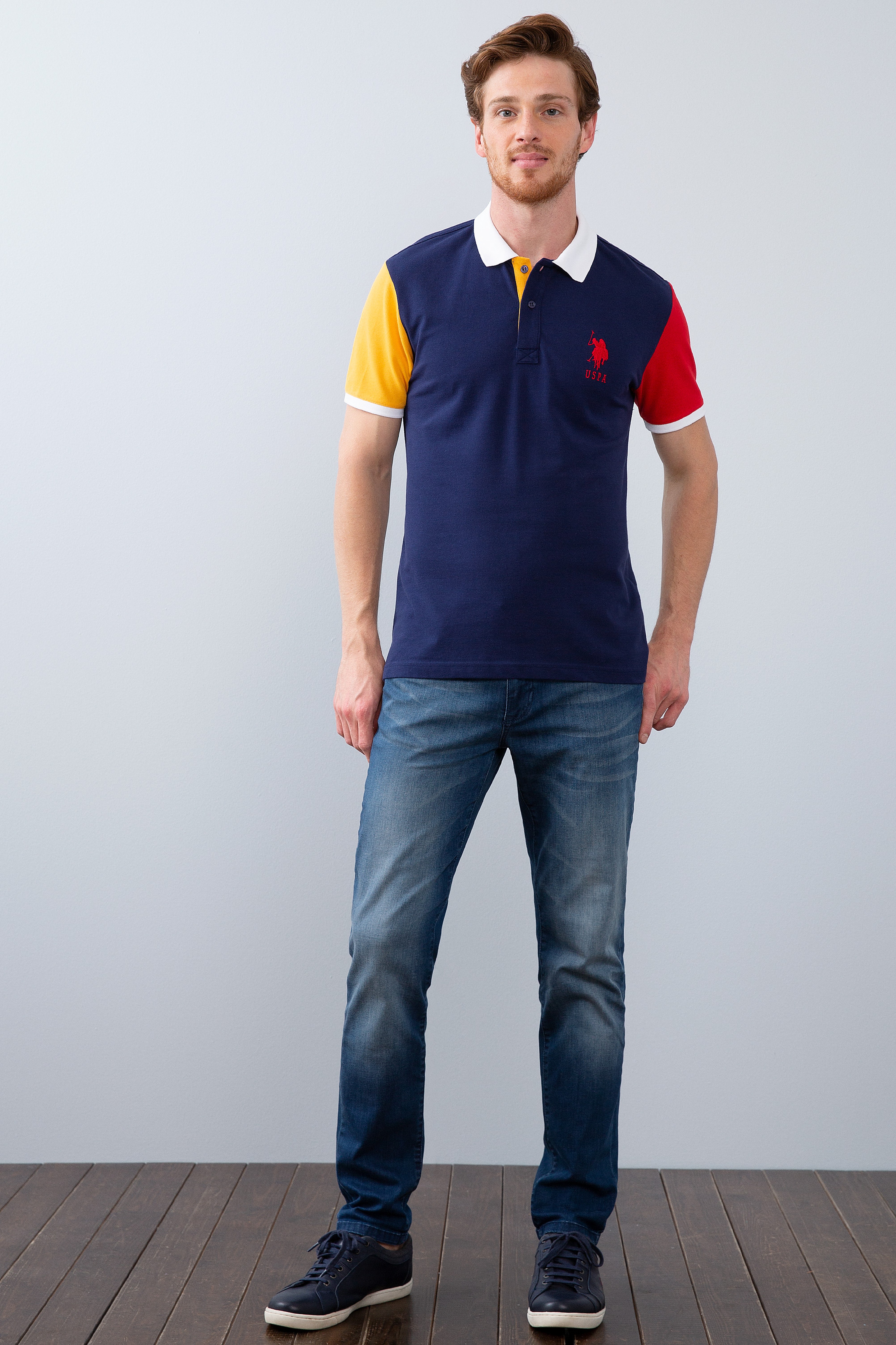 Erkek Lacivert Polo Yaka T-Shirt - Image 4