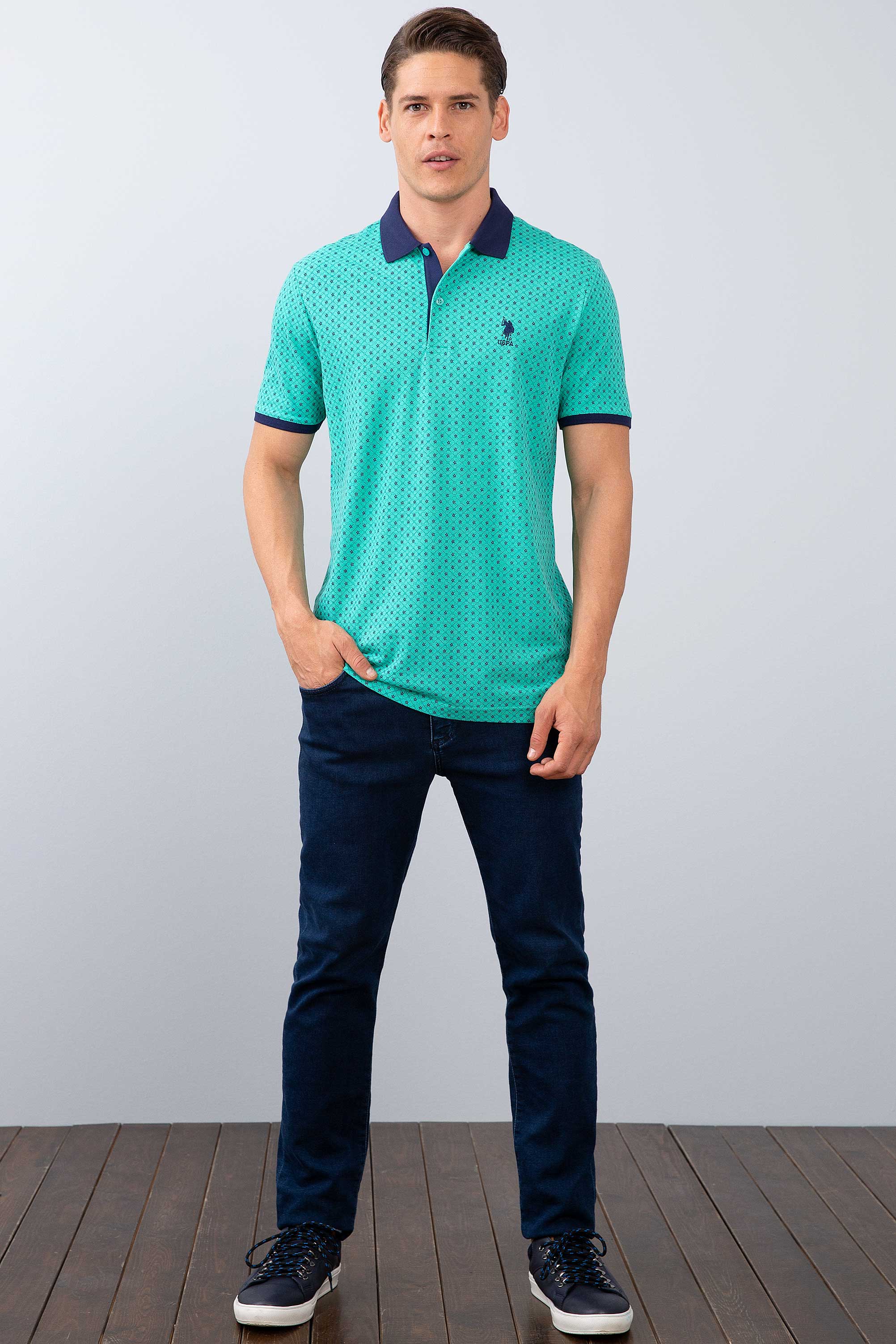 Erkek Mint Yeşili Polo Yaka T-Shirt - Image 4