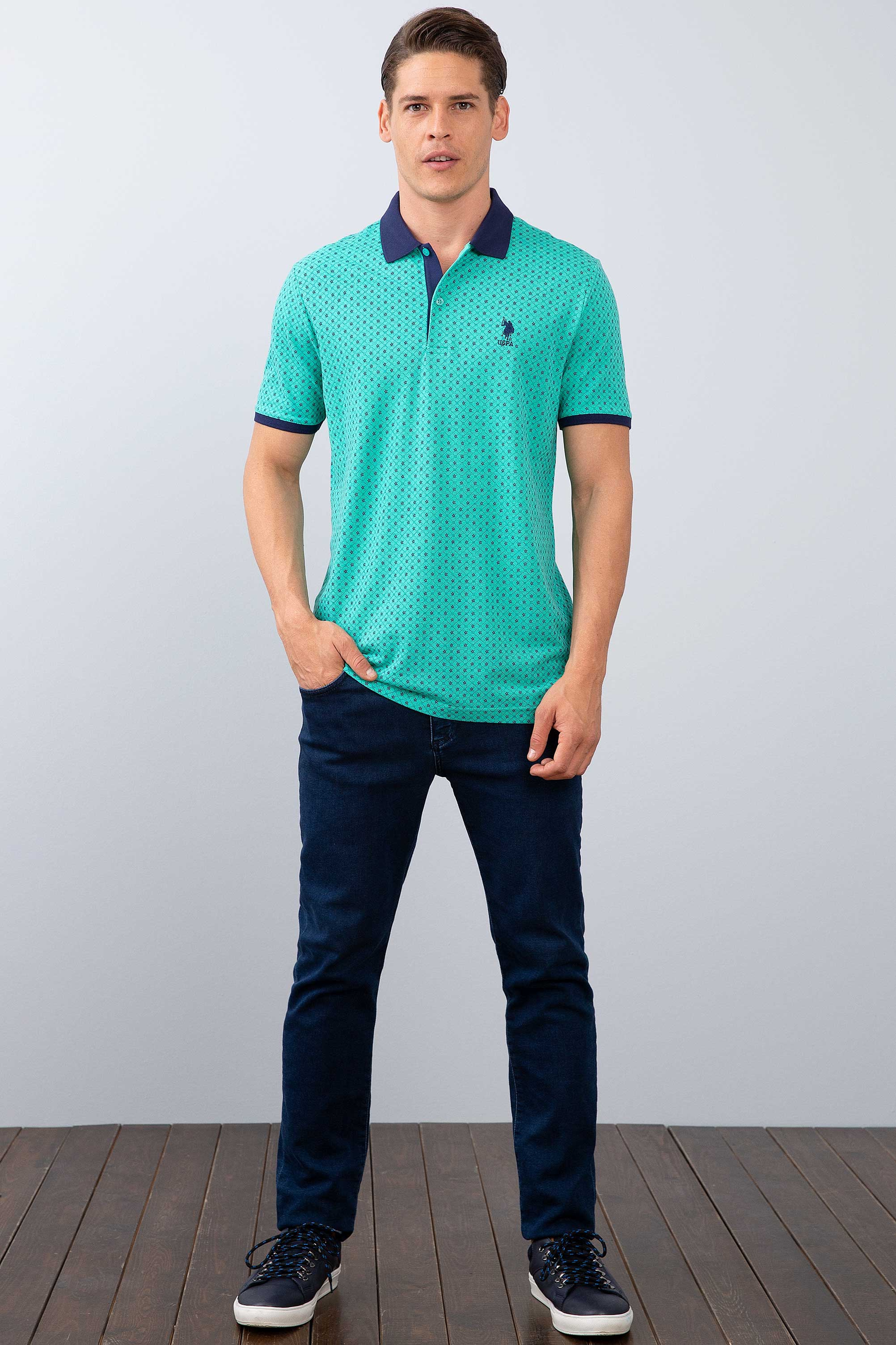 Erkek Mint Yeşili Polo Yaka T-Shirt