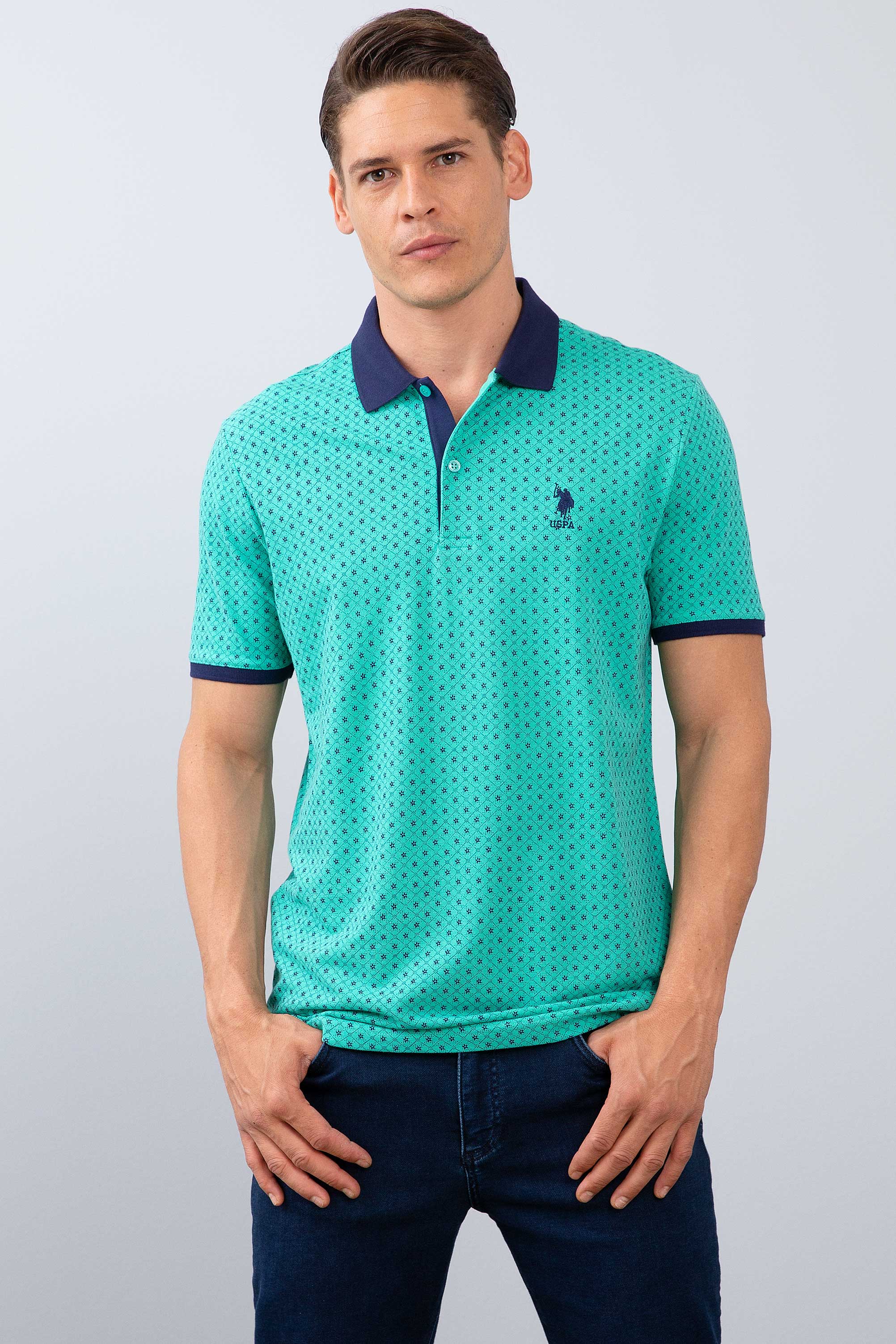 Erkek Mint Yeşili Polo Yaka T-Shirt - Image 1