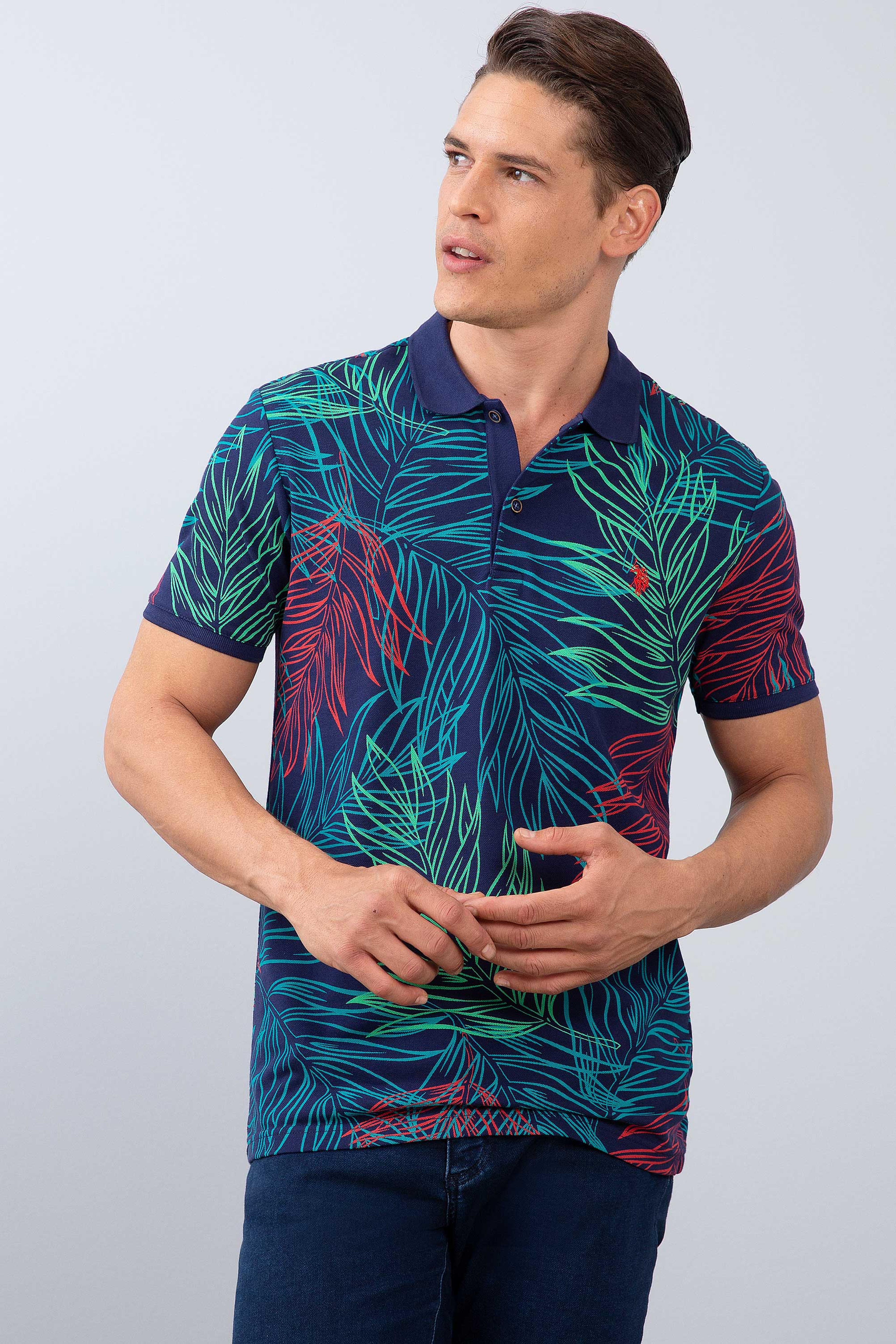 Erkek Lacivert Polo Yaka T-Shirt - Image 1