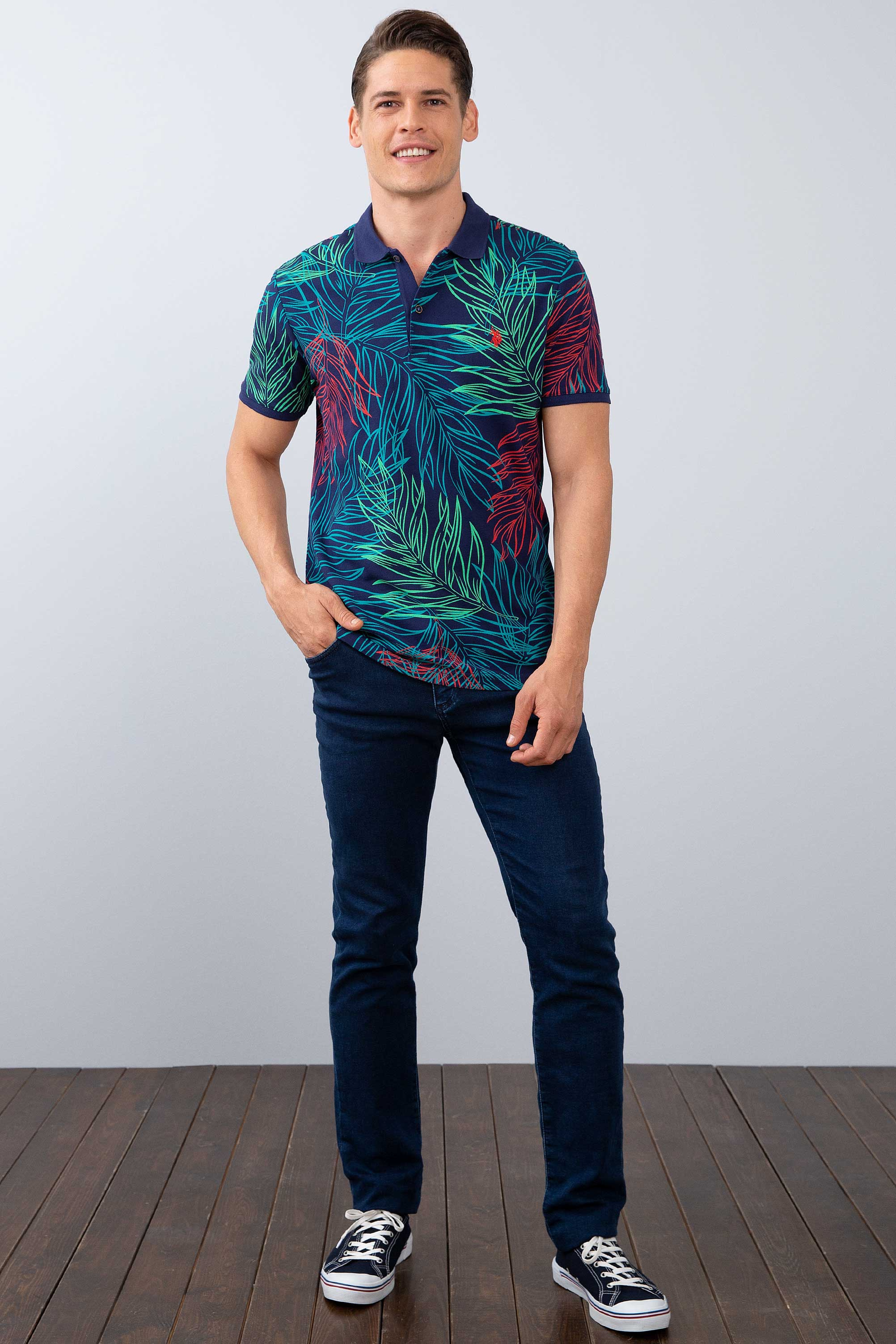 Erkek Lacivert Polo Yaka T-Shirt