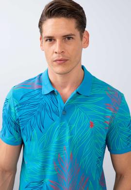 Erkek İndigo Polo Yaka T-Shirt - 50206210027