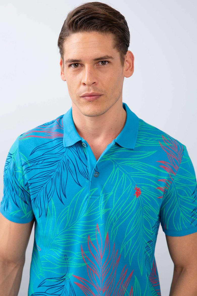 Erkek İndigo Polo Yaka T-Shirt - 50206210027