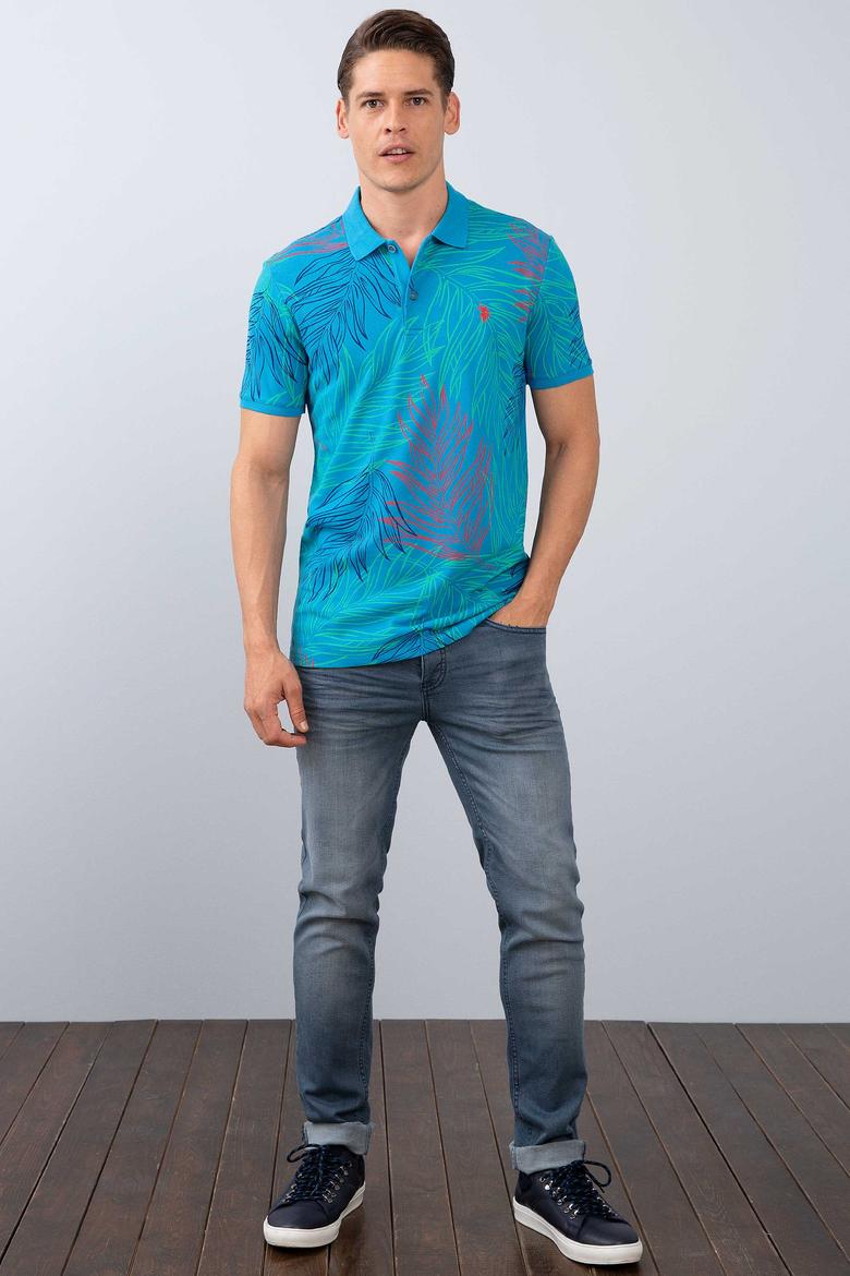 Erkek İndigo Polo Yaka T-Shirt - 50206210027