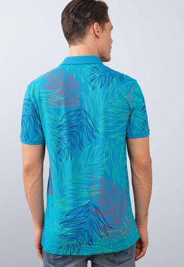 Erkek İndigo Polo Yaka T-Shirt - 50206210027