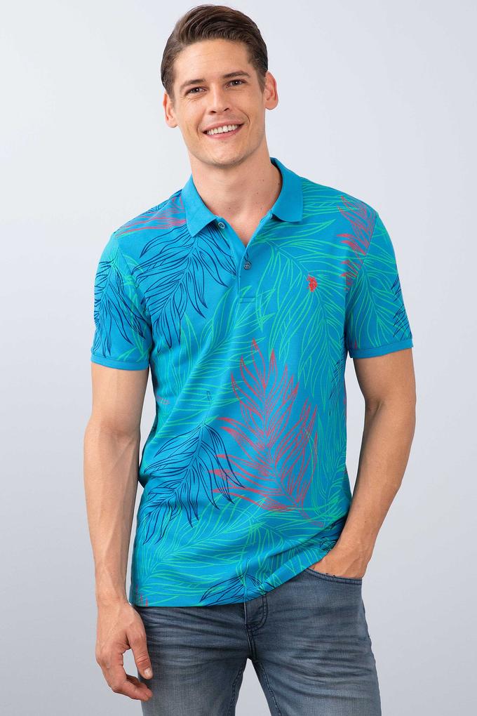 Erkek İndigo Polo Yaka T-Shirt