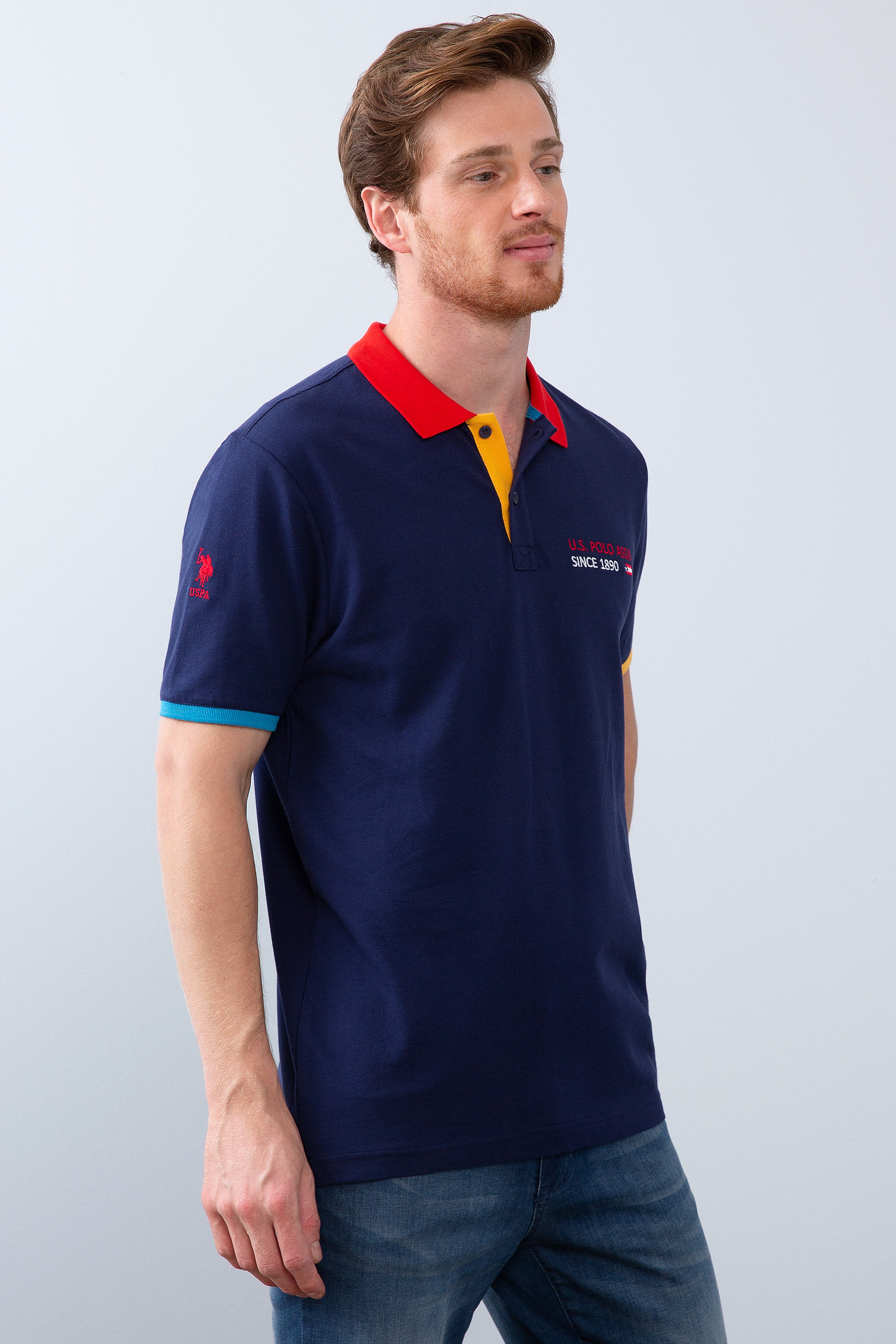 Erkek Lacivert Polo Yaka T-Shirt - Image 2