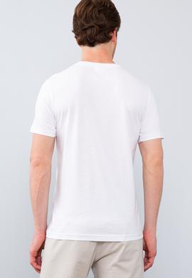 Erkek Beyaz Bisiklet Yaka T-Shirt - 50206214018