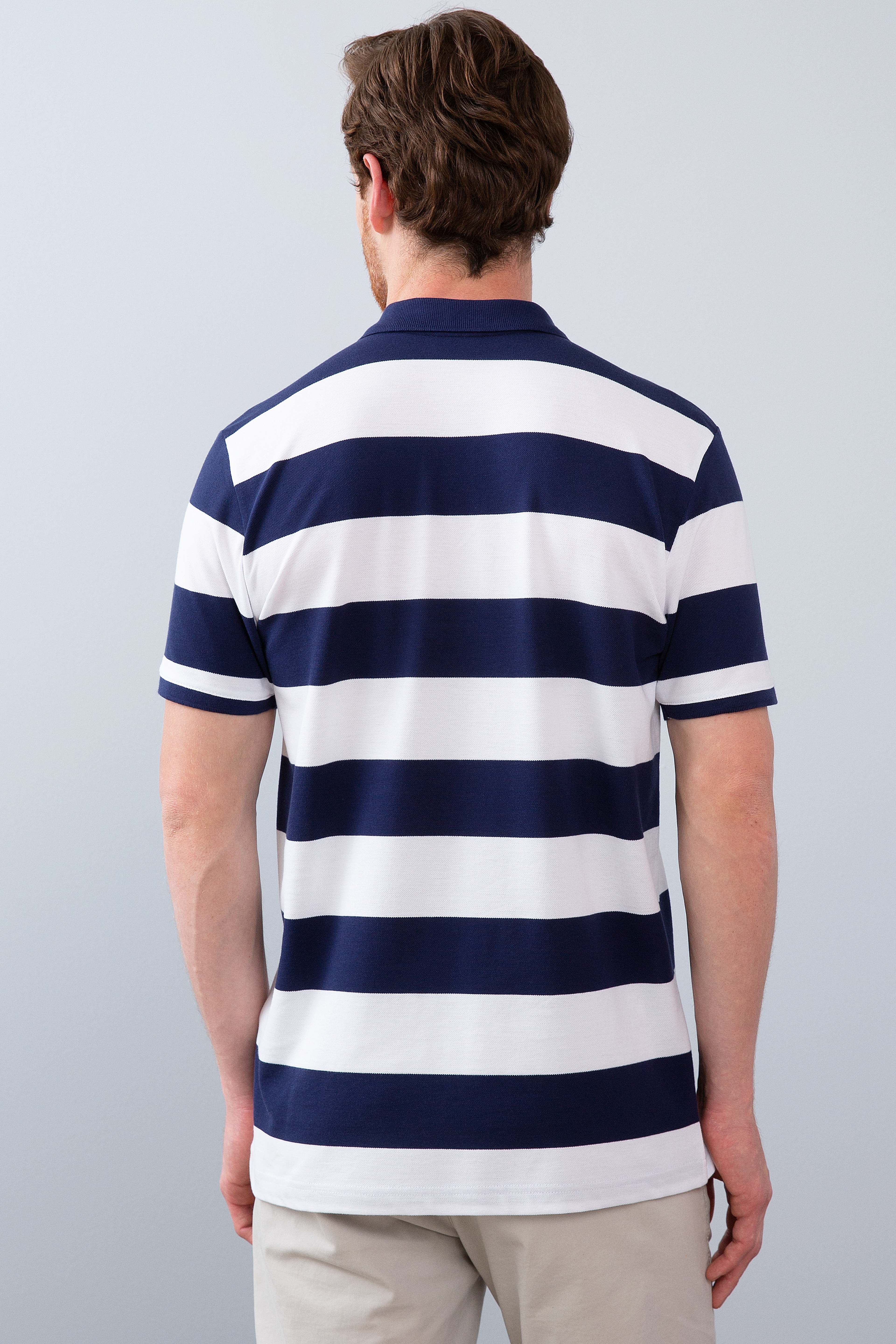 Erkek Lacivert Polo Yaka T-Shirt - Image 3