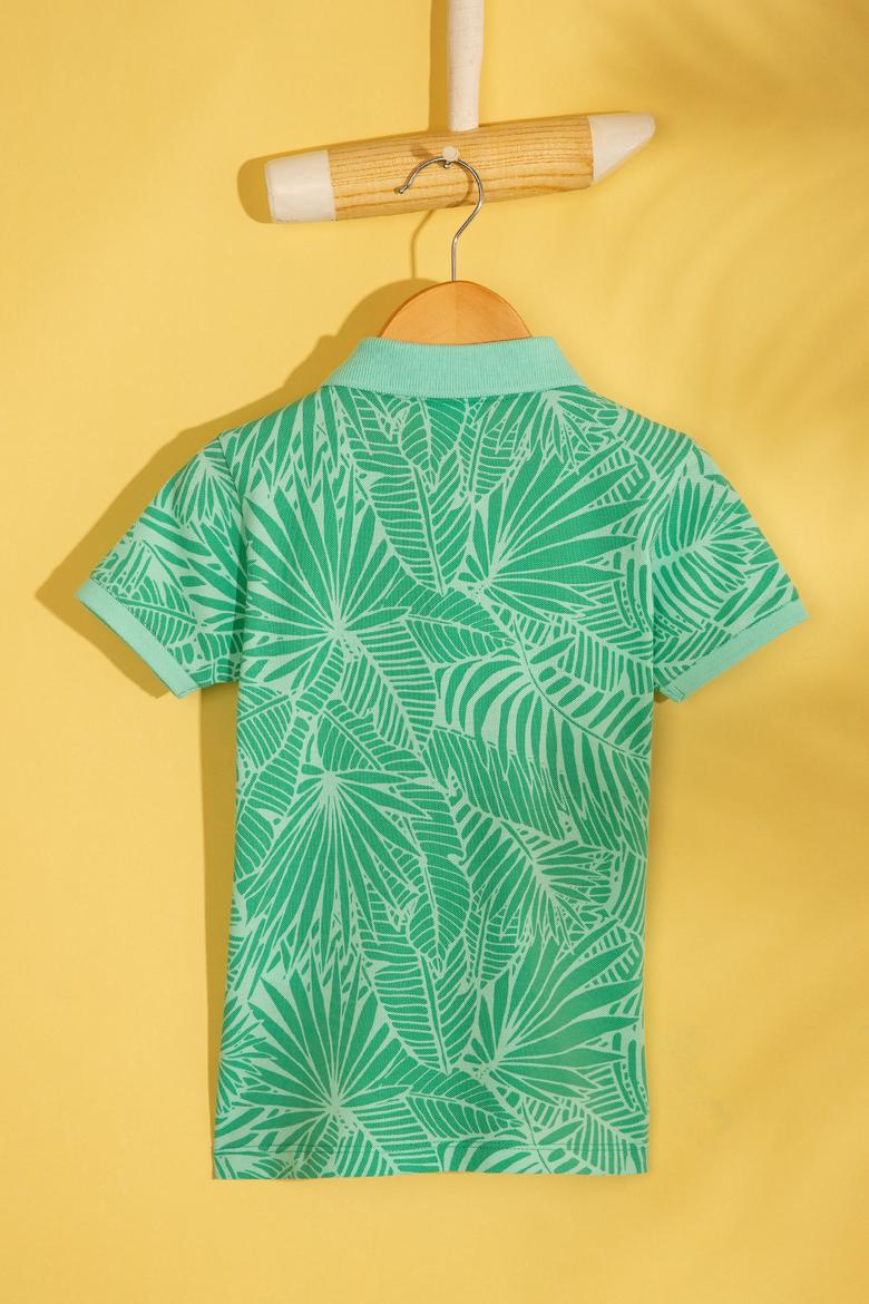 Erkek Çocuk Yeşil Polo Yaka Tişört - 50206217012