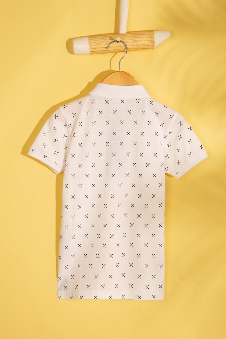 Erkek Çocuk Beyaz Polo Yaka Tişört - 50206220001