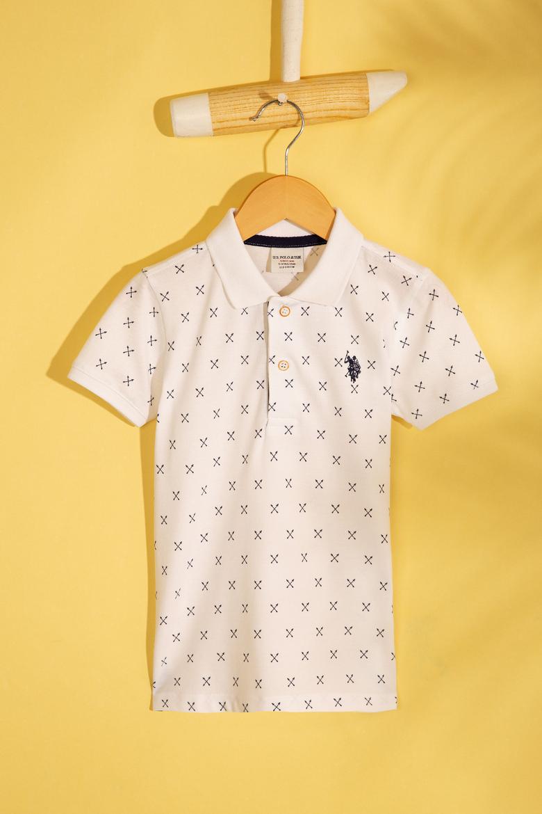 Erkek Çocuk Beyaz Polo Yaka Tişört