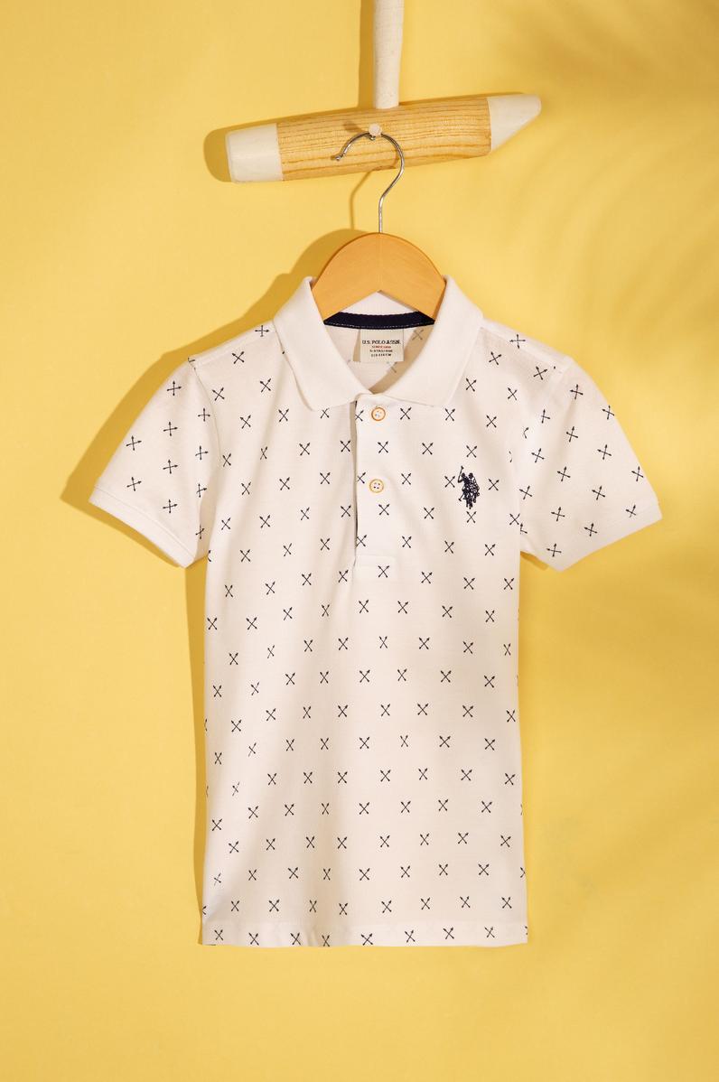 Erkek Çocuk Beyaz Polo Yaka Tişört