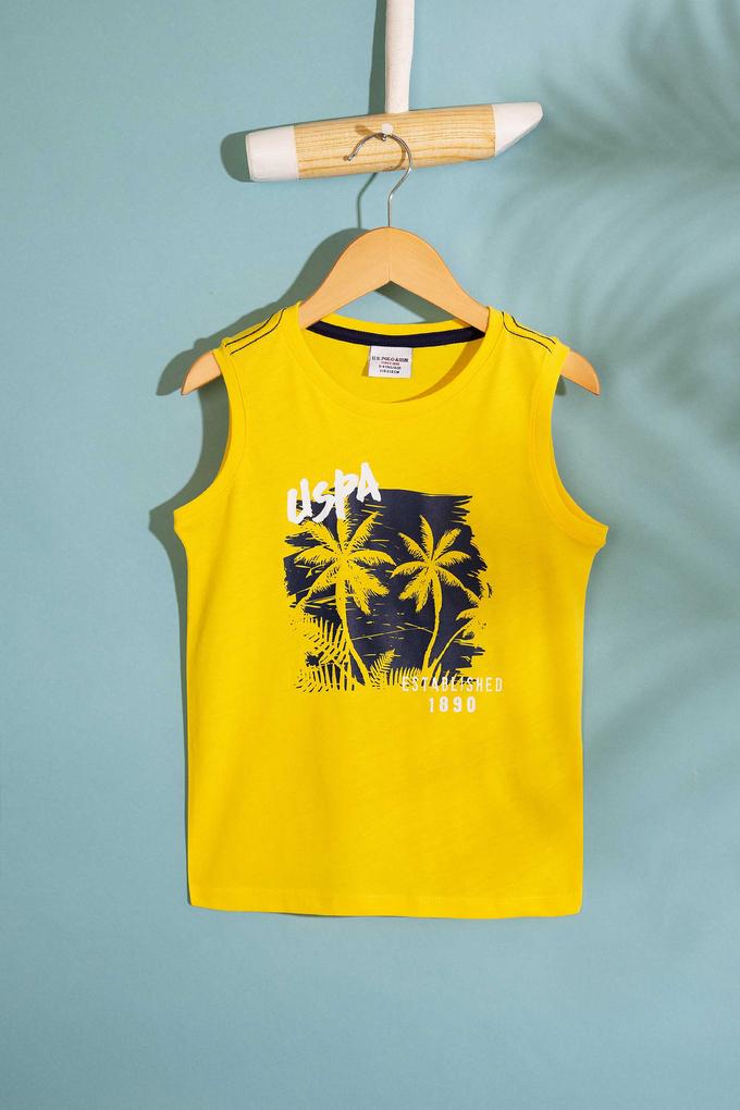 Çocuk Sarı Bisiklet Yaka Tişört