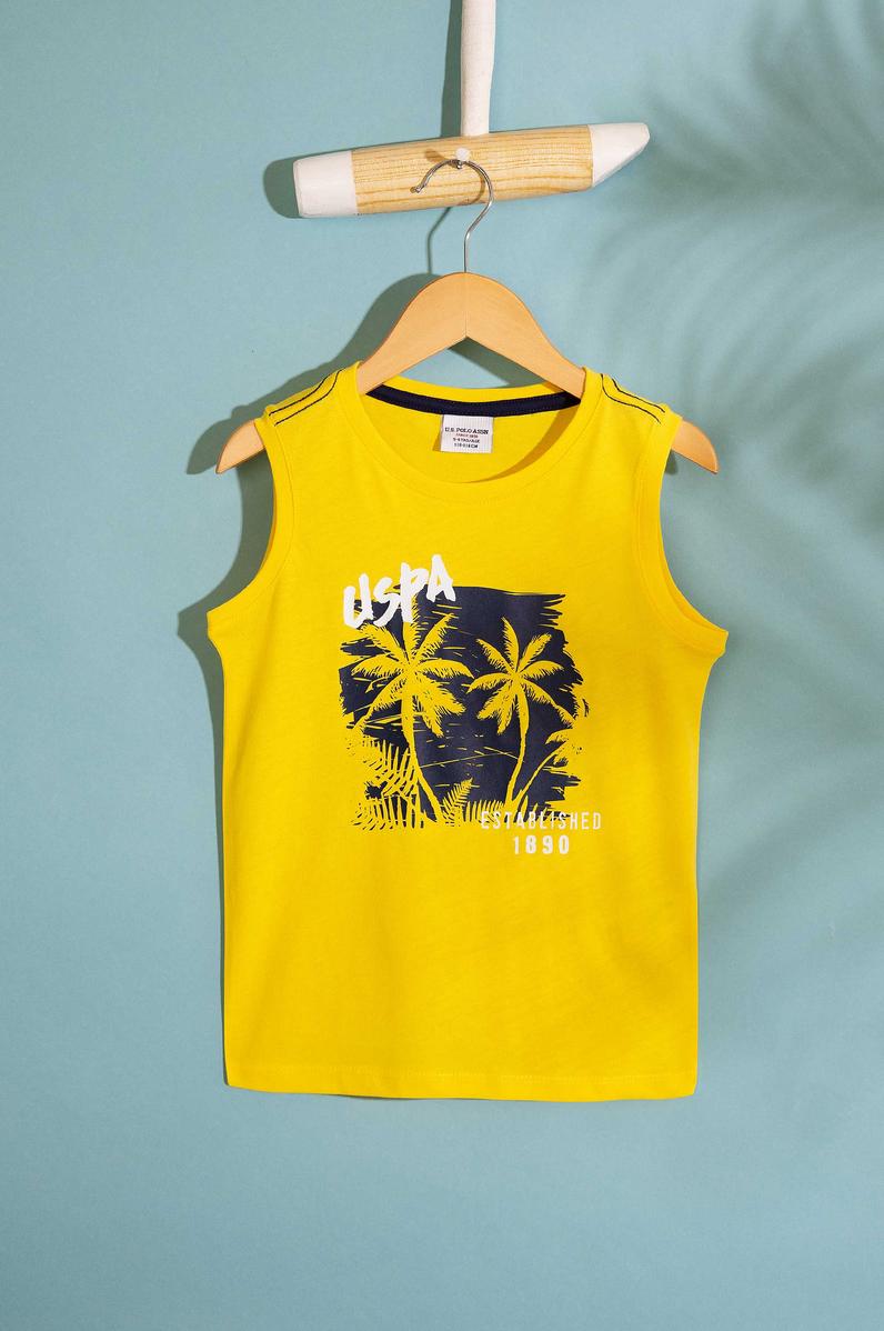 Çocuk Sarı Bisiklet Yaka Tişört