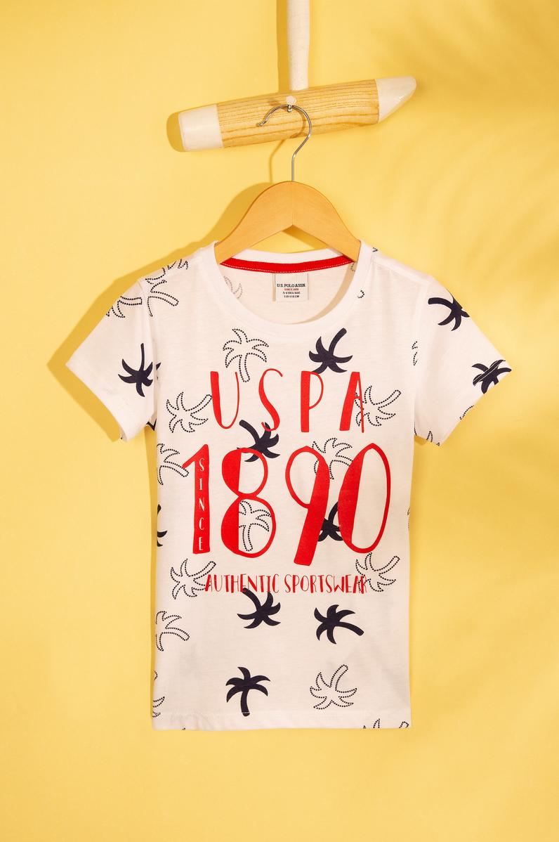 Çocuk Beyaz Bisiklet Yaka Tişört