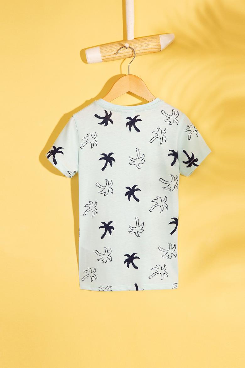 Çocuk Yeşil Bisiklet Yaka Tişört - 50206222013