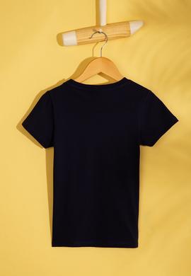 Çocuk Lacivert Bisiklet Yaka Tişört - 50206229004