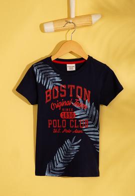 Çocuk Lacivert Bisiklet Yaka Tişört - 50206229004