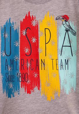 Çocuk Gri Bisiklet Yaka Tişört - 50206233015