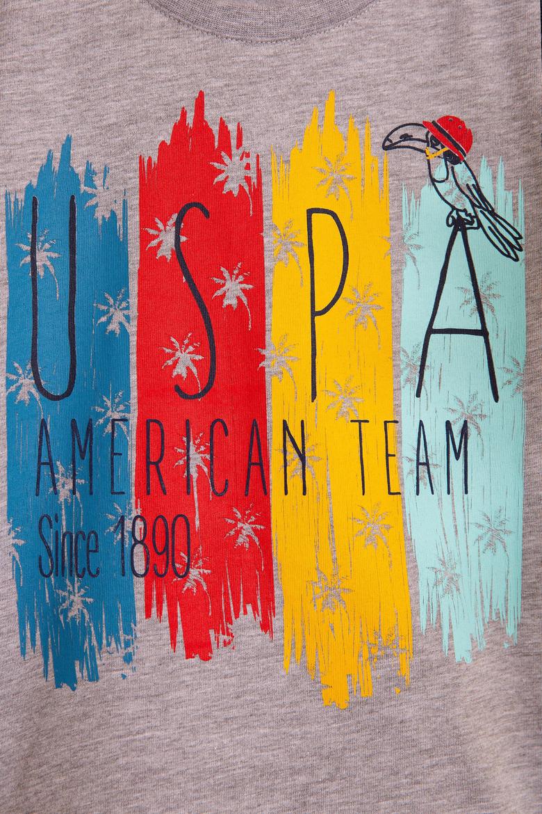 Çocuk Gri Bisiklet Yaka Tişört - 50206233015