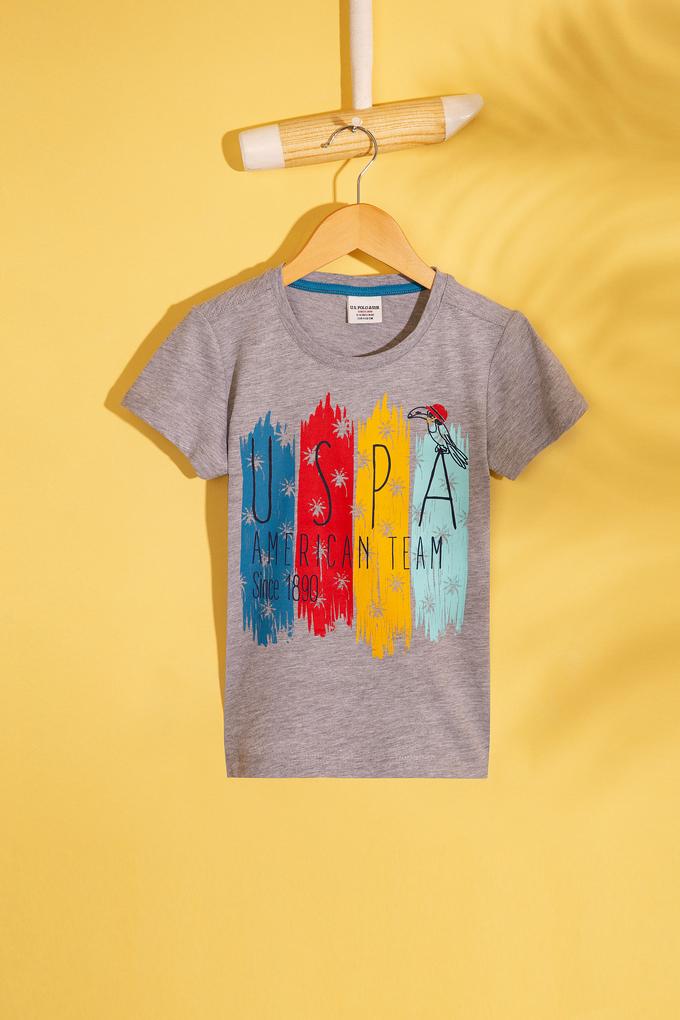 Çocuk Gri Bisiklet Yaka Tişört