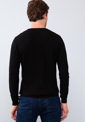 Erkek Siyah Bisiklet Yaka Triko Kazak Basic - 50206752001