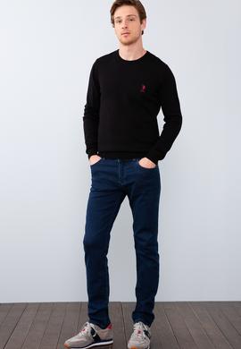 Erkek Siyah Bisiklet Yaka Triko Kazak Basic - 50206752001