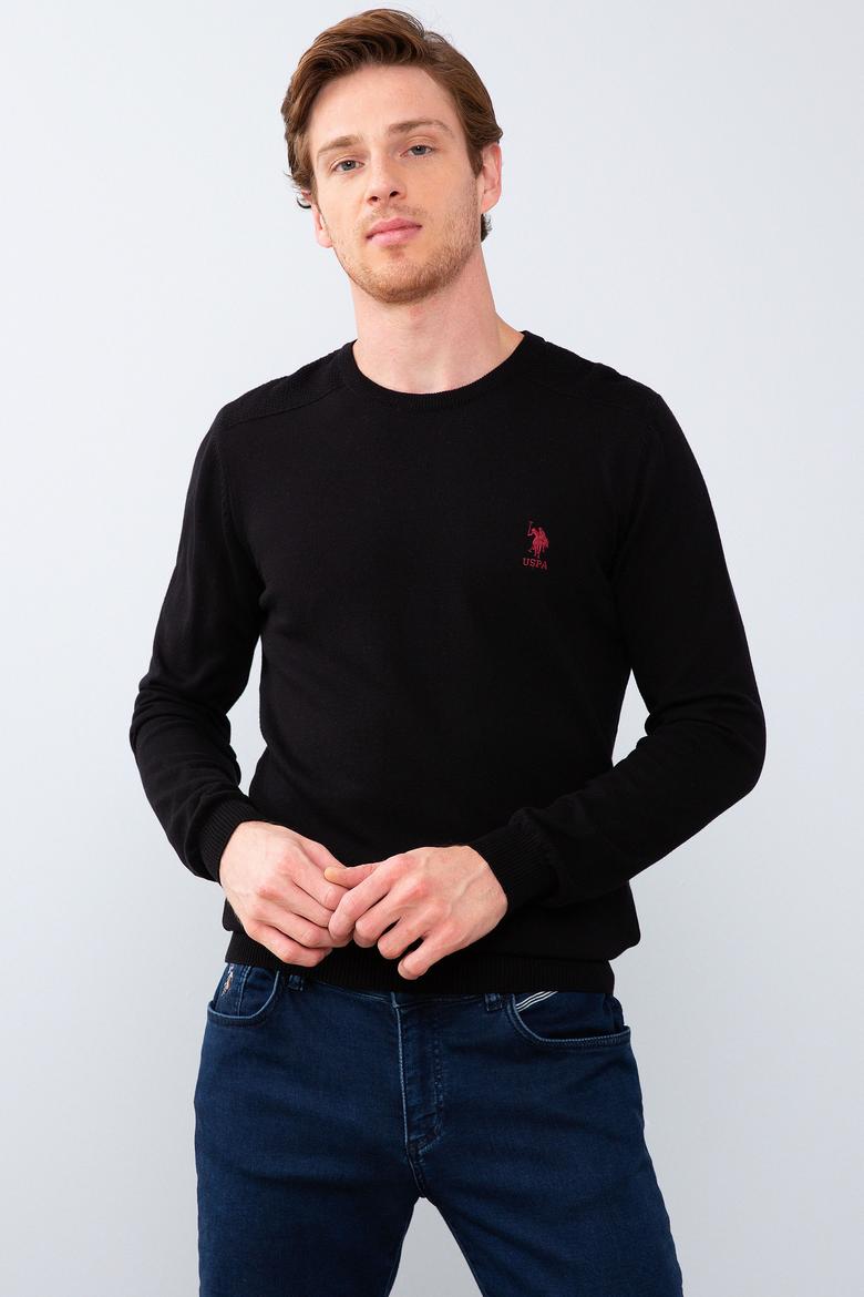 Erkek Siyah Bisiklet Yaka Triko Kazak Basic - 50206752001