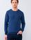 Erkek İndigo Bisiklet Yaka Basic Triko Kazak