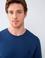 Erkek İndigo Bisiklet Yaka Basic Triko Kazak