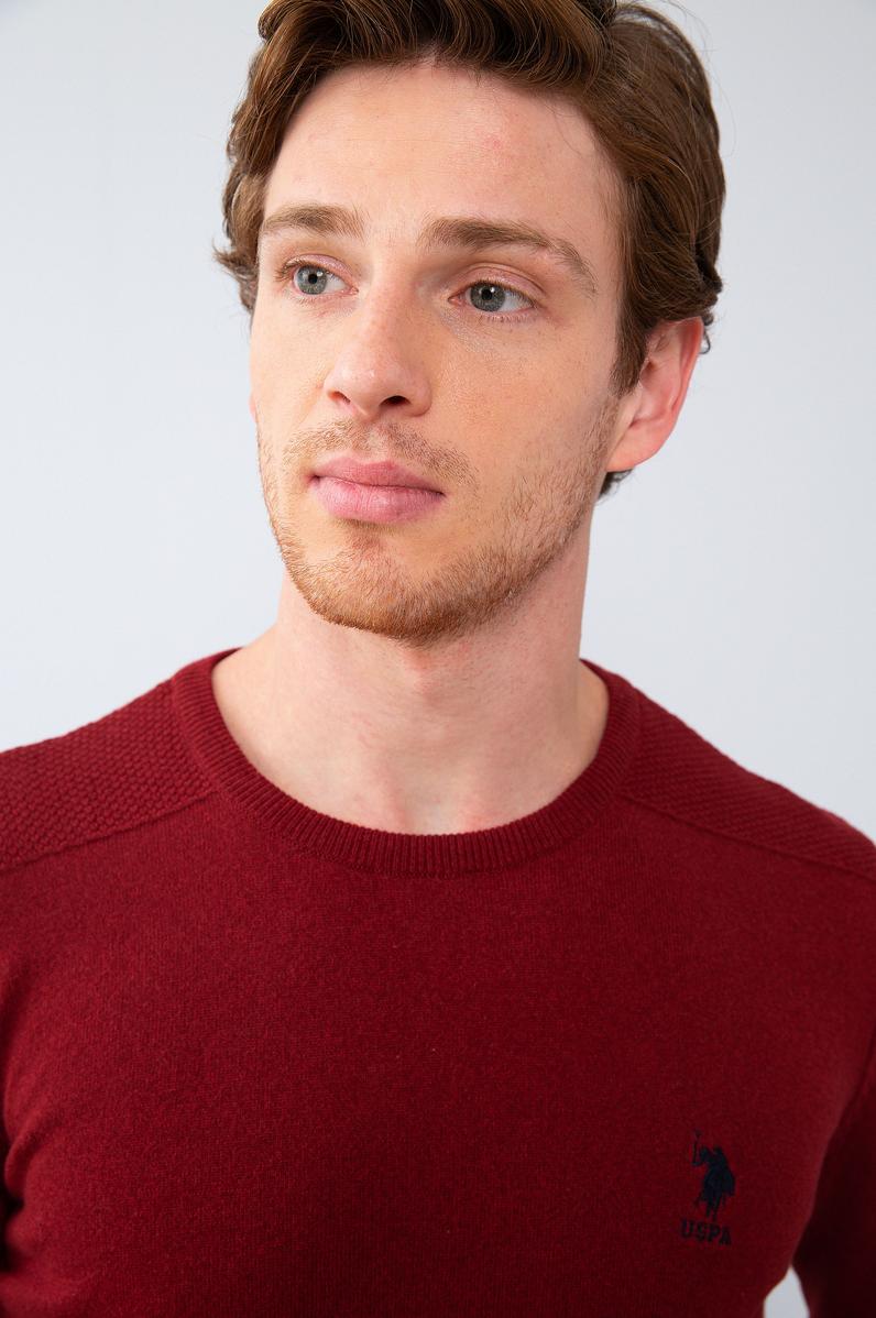 Erkek Bordo Basic Kazak