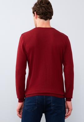 Erkek Bordo Basic Kazak - 50206752028